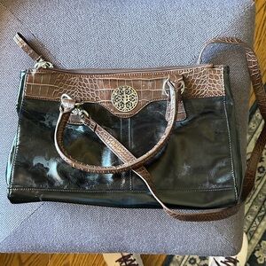 Giani Bernini Leather Brown and Black Women's Purse, NWOT